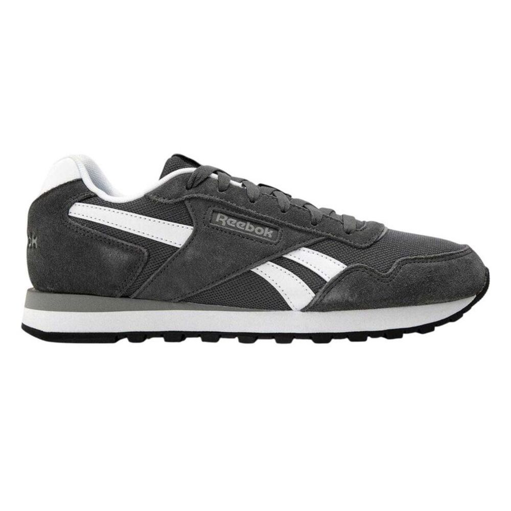 Reebok Mens Glide Leather Flat Sneakers / Grey Five/White